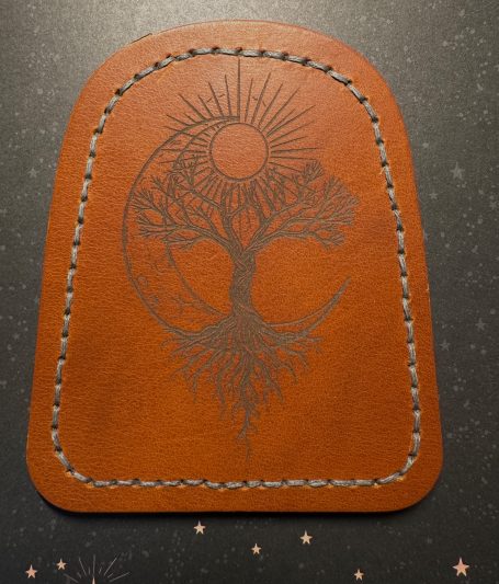 Lederpatch, Tankschutz mit Gravur